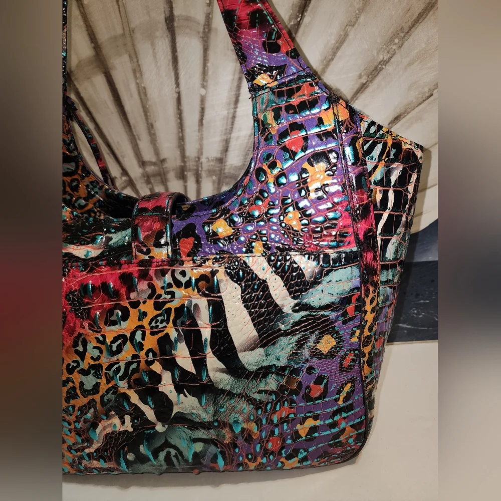 Brahmin Small Carla In Stampede Colorful Melbourne Leather - Picture 6 of 14